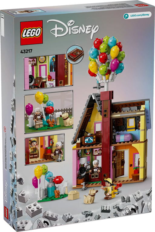 Caja LEGO Disney 43217 Casa de Up con 598 piezas, globos coloridos y figuras Carl Russell Dug
