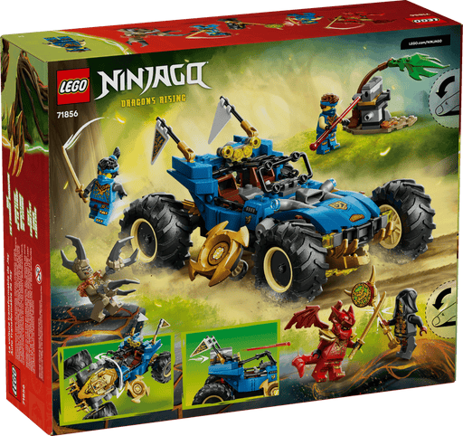 Caja LEGO NINJAGO Coche Transformable Jay ref 71856 con 387 piezas
