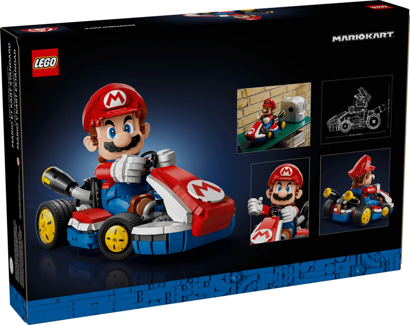 Caja LEGO Super Mario 72037 Mario Kart con 1972 piezas, kart estándar rojo y figura Mario
