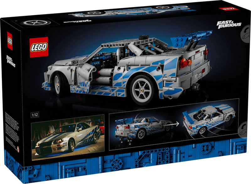 Caja LEGO Technic 42210 Nissan Skyline GT-R R34 Fast & Furious con 1410 piezas y función derrape
