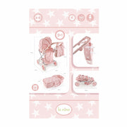 Caja cuco grande Carlota Pink mostrando dimensiones y características 3 en 1
