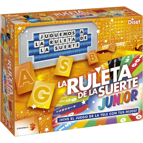 Caja de La Ruleta de la Suerte Junior Diset, juego de mesa familiar inspirado en el programa TV

