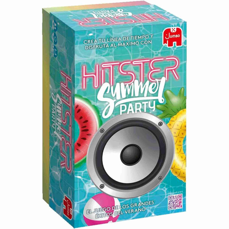 Caja del juego Diset Hitster Summer Party con diseño tropical.
