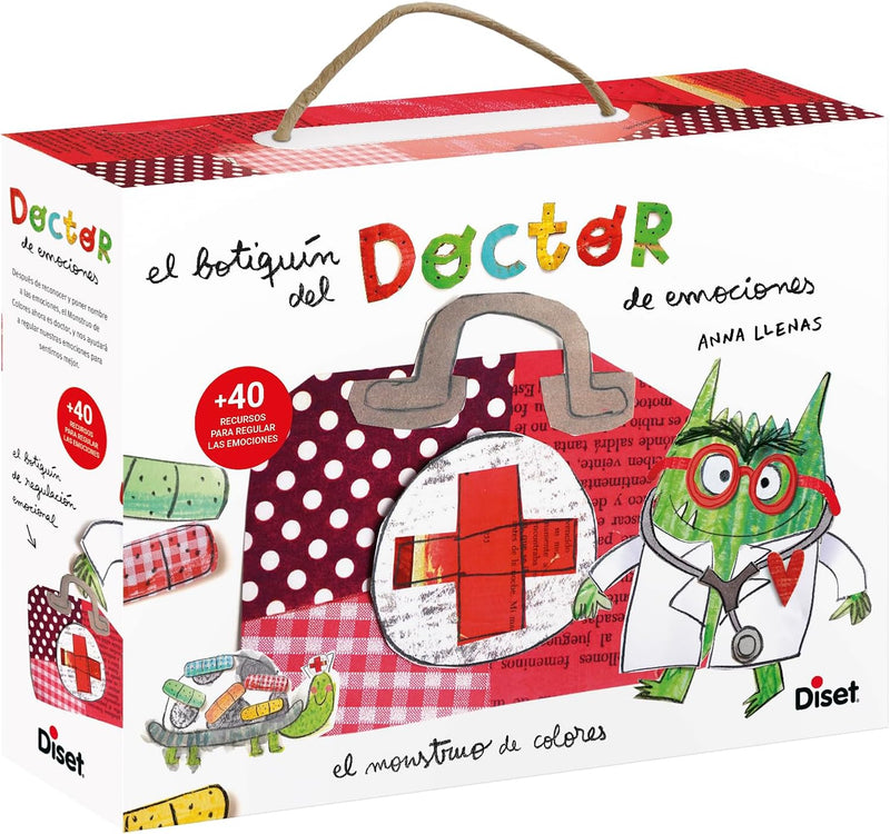 Caja del juego “Doctor de las Emociones” de Diset con estetoscopio.
