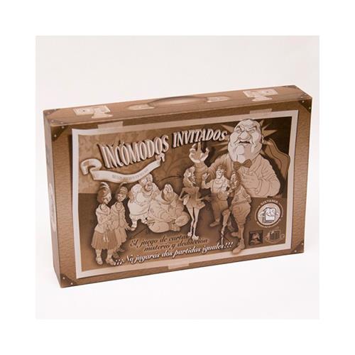 Caja del juego de mesa Incómodos Invitados de Zacatrus, juego de deducción y misterio para 2-6 jugadores con temática de investigación criminal en mansión victoriana
