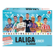 Caja del juego de mesa LALIGA JUNIOR 25-26 FSC® con diseño oficial de la liga española de fútbol, ideal para niños y familias amantes del deporte
