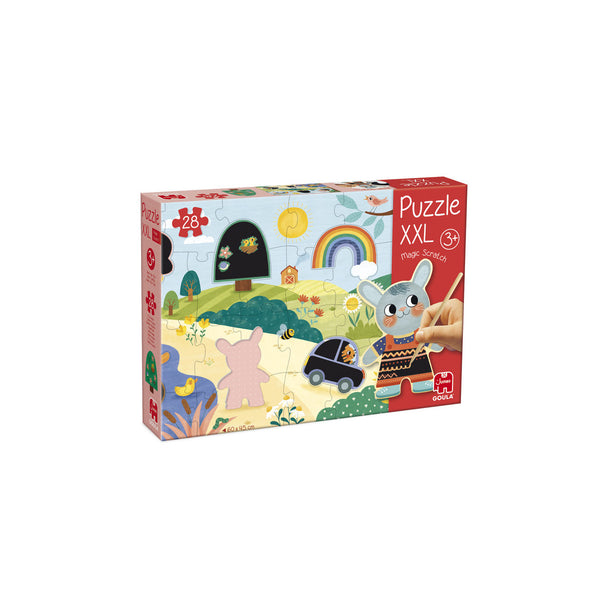 Caja del puzzle Goula Magic Scratch XXL con piezas grandes.
