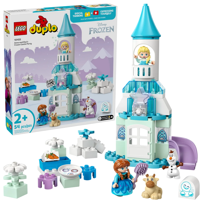 Caja del set LEGO DUPLO 10455 Frozen con imagen del castillo de Anna y Elsa montado