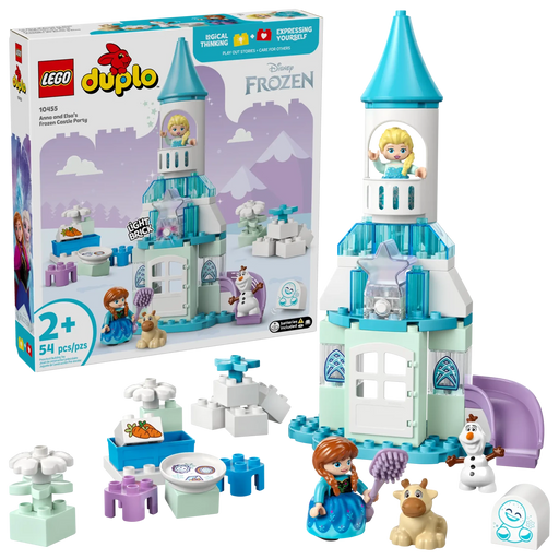 Caja del set LEGO DUPLO 10455 Frozen con imagen del castillo de Anna y Elsa montado