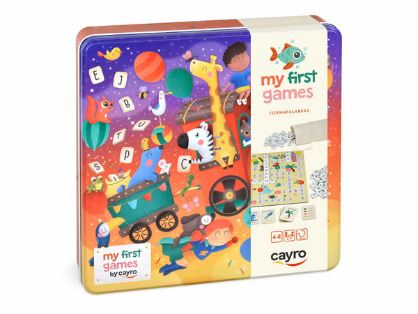 Caja metálica Cayro Mi Primer Juego Palabras 161 - Juego educativo lectoescritura con animales y letras +4 años
