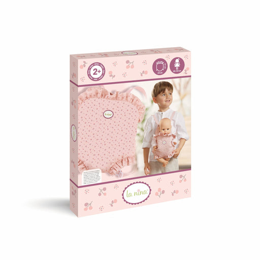 Caja mochila portabebé Olivia La Nina con ventana transparente y packaging

