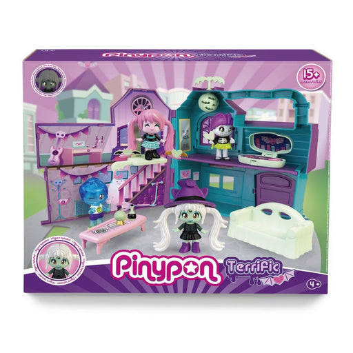 Caja original del producto con decoración colorida terrific mansion de pinypon