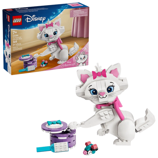 Caja producto LEGO Disney Marie 43286 mostrando figura articulada y accesorios
