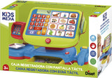 Caja registradora Diset frente con teclado, pantalla y escáner.
