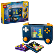 Caja trasera LEGO Creator Consola Videojuegos Retro mostrando los 3 modelos
