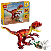 Caja trasera LEGO Creator Feroz Dinosaurio mostrando los 3 modelos