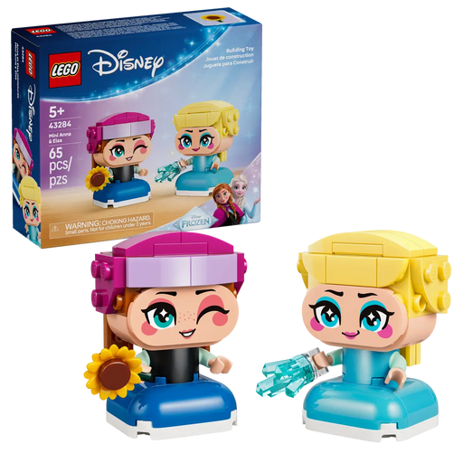 Caja trasera LEGO Disney Frozen Mini Anna y Elsa mostrando las 2 figuras