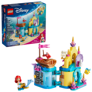 Caja trasera LEGO Disney Mini Palacio Ariel mostrando personajes y accesorios