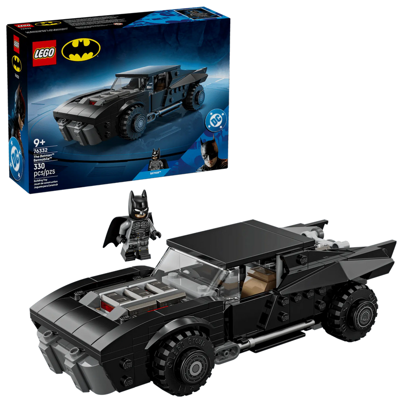 Caja y Batmóvil LEGO DC 76332 The Batman minifigura habitáculo abierto
