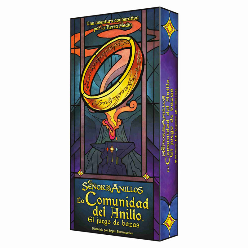 Caja del juego La Comunidad del Anillo: El Juego de Bazas.
