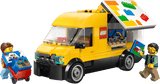 Camión LEGO City amarillo brillante con decoración piezas colores y capó abierto
