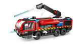 Camión LEGO bomberos aeroportuario con compartimentos laterales y motor extraíble

