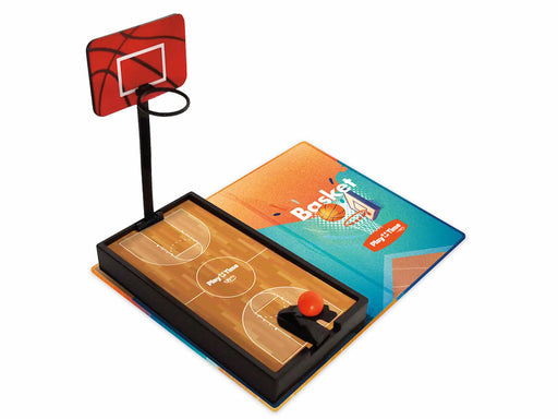 Cancha miniatura baloncesto Cayro con canasta elevada y lanzador
