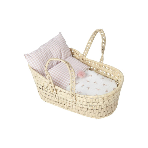 Capazo de palma con flores y vichy de Antonio Juan para muñecas de hasta 33 cm