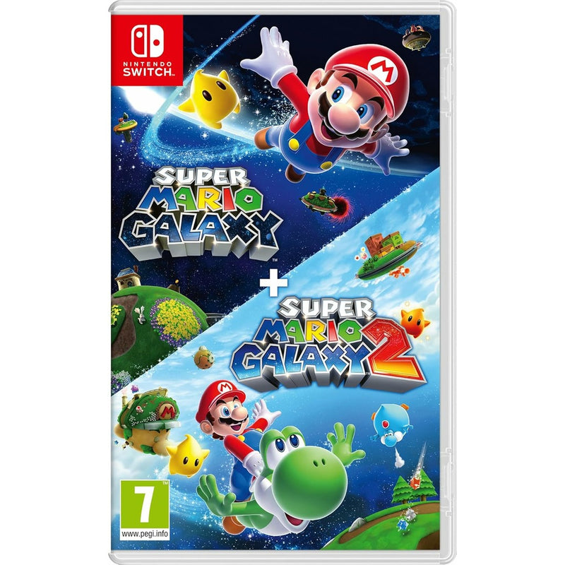 Carátula del videojuego Super Mario Galaxy 1+2 para Nintendo Switch, colección que incluye ambas aventuras galácticas del fontanero más famoso de Nintendo en formato físico

