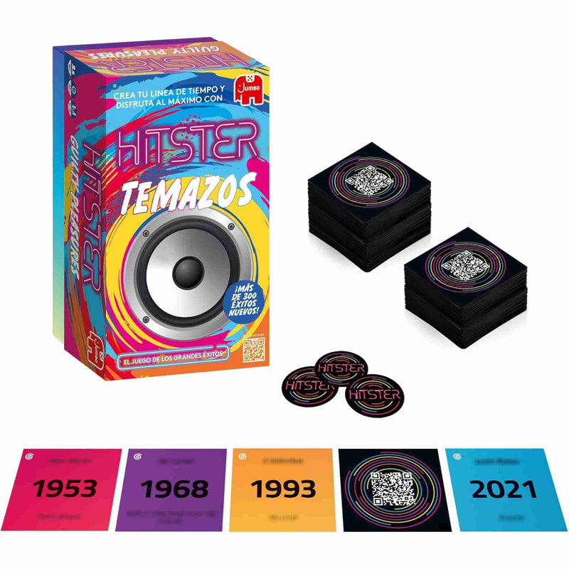 Cartas desplegadas con portada de canciones.
