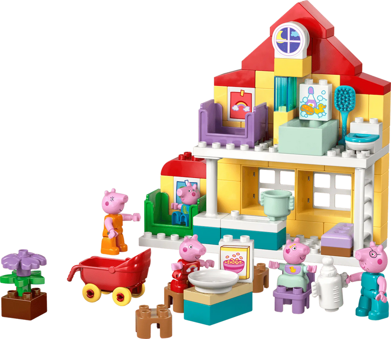 Casa Peppa Pig DUPLO 2 plantas con 5 personajes familia
