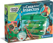 Casa observatorio de insectos de Clementoni con compartimentos transparentes y lupa de aumento para estudiar y observar insectos de forma segura y educativa
