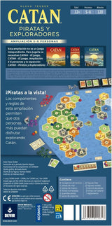 Componentes del juego Catán Piratas y Exploradores de Devir