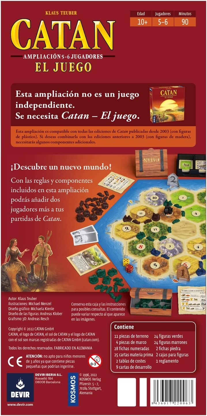 Devir Catan Expansión 5-6 Jugadores (BGCATAN56)