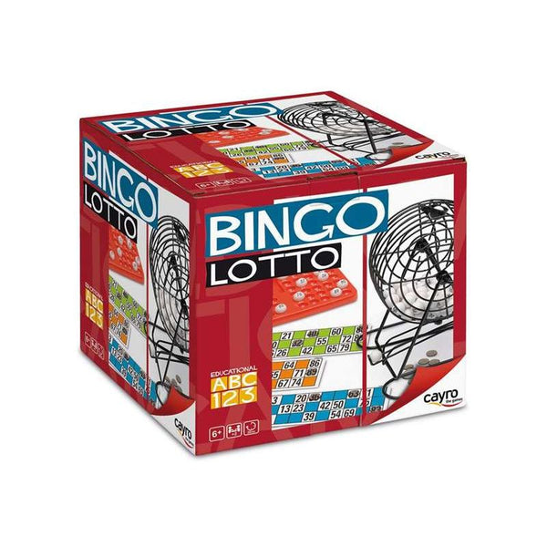 Cayro Bingo Clásico 300 - bombo metálico giratorio con cartones y fichas de madera - vista principal