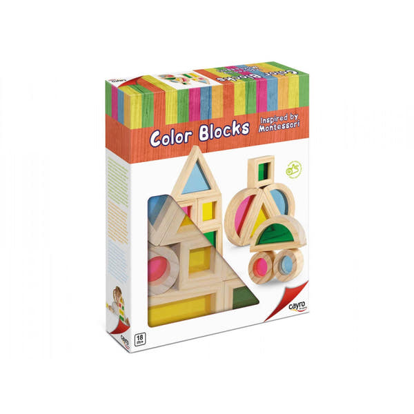 Cayro Bloques de Colores de Madera 8170 - piezas geométricas de construcción para primera infancia - vista principal