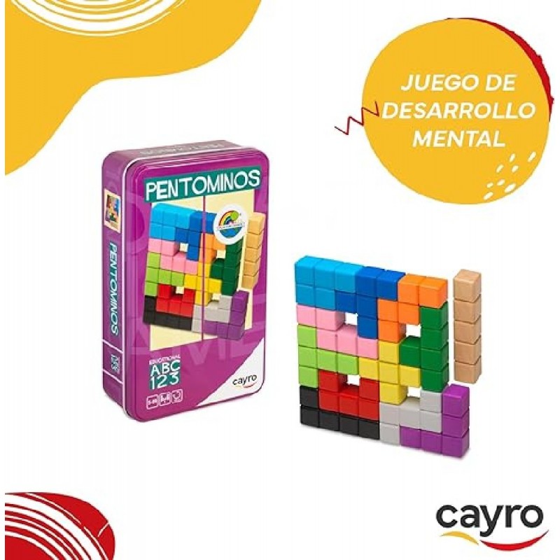 Cayro Travel Pentomino - Juego Lógica Caja Metálica Portátil CAYRO-113