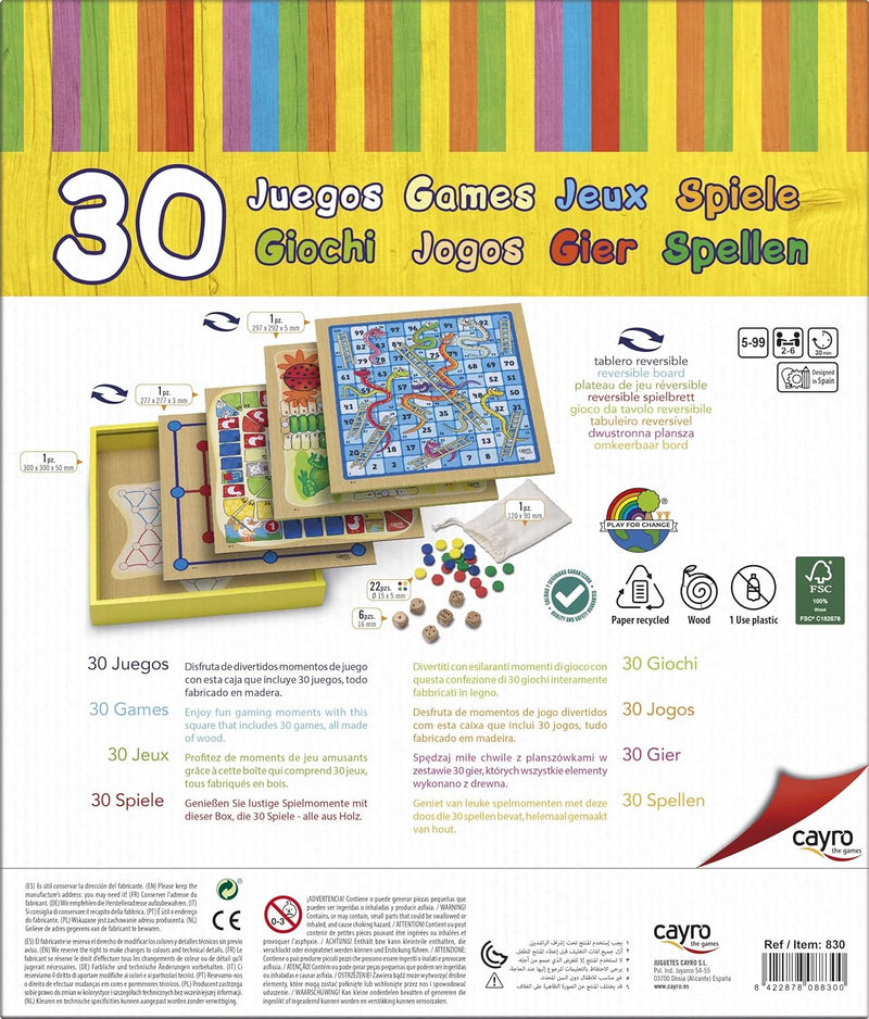Cayro Pack of 30 Classic Wooden Games (830)