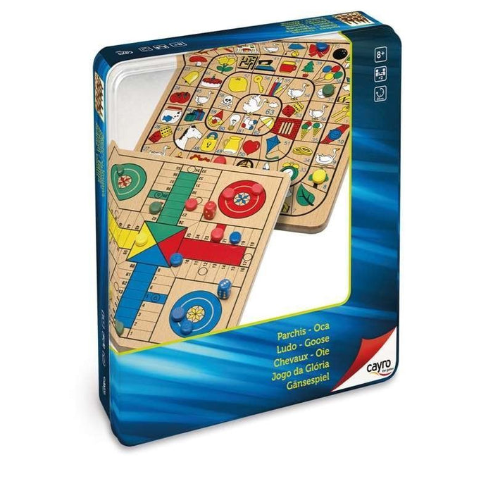 Cayro Parchis and Goose Game in metal box (752)