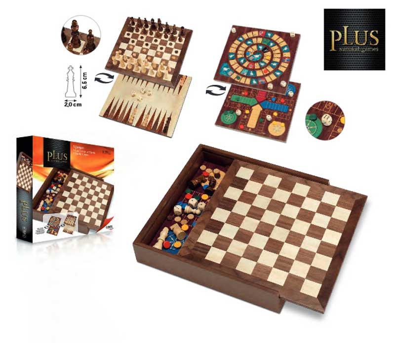 Cayro Set 5 Classic Wooden Games Plus (1615)