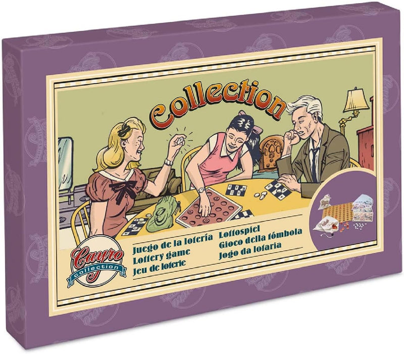 Cayro Lotería Bingo Vintage Collection 533 - Juego de mesa familiar clásico con cartones, fichas y bombo incluidos
