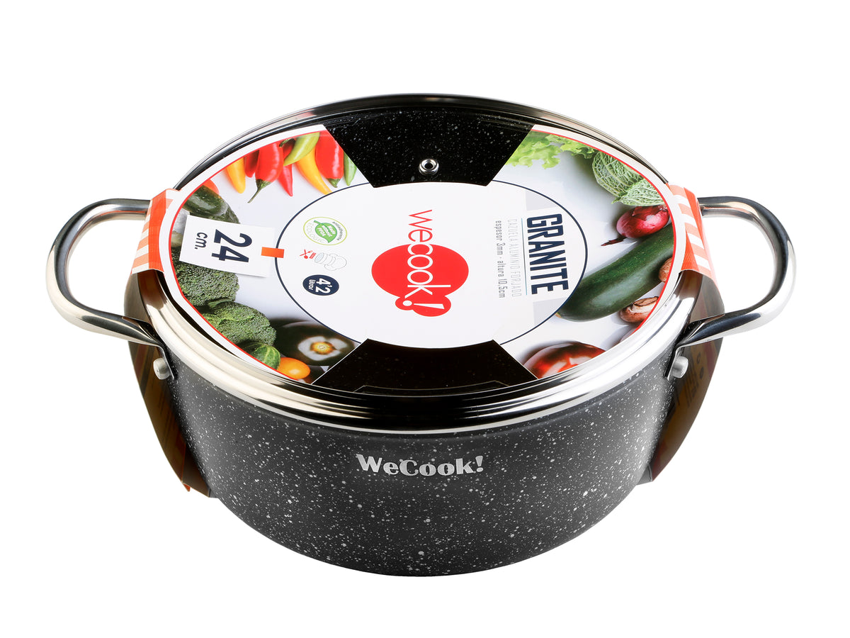 Cazuela WeCook GRANITE 28cm con tapa aluminio forjado