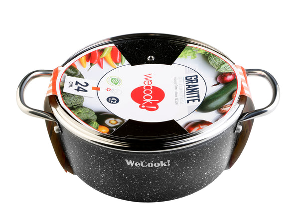 Cazuela WeCook GRANITE 28cm con tapa aluminio forjado