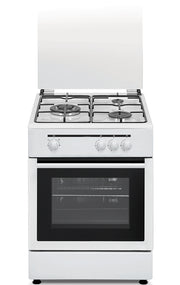 Cocina de gas Vitrokitchen CB5530 blanca de 50x55 cm con 3 fuegos y horno de gas