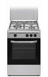 Cocina de gas Vitrokitchen CB5530 en acero inoxidable de 50x55 cm con la tapa levantada