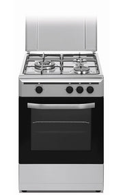 Cocina de gas Vitrokitchen CB5530 en acero inoxidable de 50x55 cm con la tapa levantada