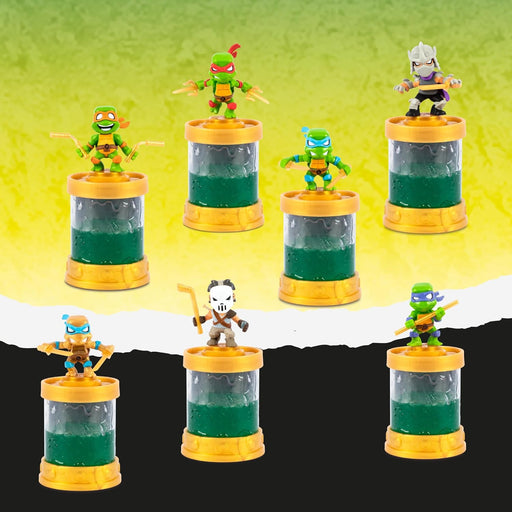 Colección completa 7 personajes TX Sewer Conector Tortugas Ninja incluyendo Leonardo, Raphael, Donatello, Michelangelo, Shredder y Casey Jones en tuberías conectables

