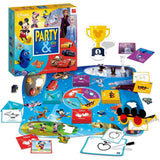 Componentes del juego: tablero, tarjetas, dado y accesorios.

