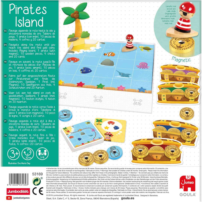 Componentes del juego educativo Pirate’s Island de Goula.
