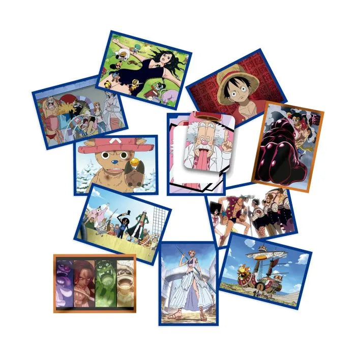 Comprar pegatinas One Piece Egghead en Híper Ocio - Sobre Panini con 6 cromos adhesivos de la saga de la Isla Egghead con Luffy, Zoro, Nami y toda la tripulación
